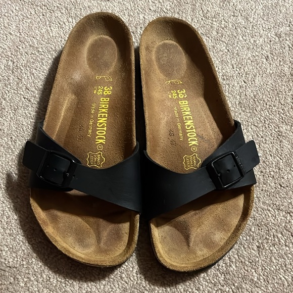 Birkenstock Single Strap Black Sandals, Size 38/Women's 7.5 Excellent Condition - Picture 8 of 9